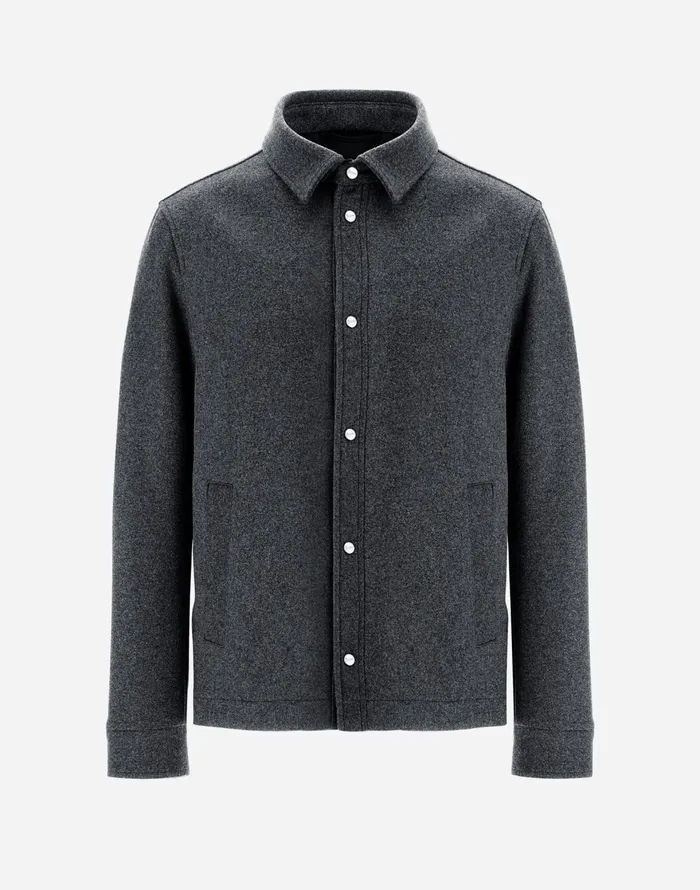 Herno SHIRT IN WOOL FASHION Grey Men Shackets