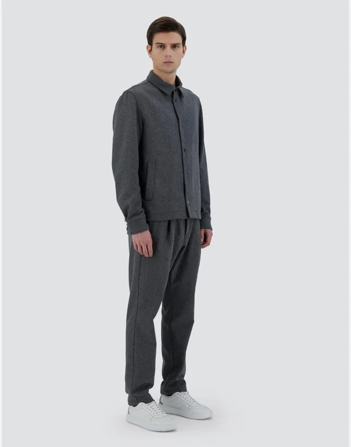 Herno SHIRT IN WOOL FASHION Grey Men Shackets