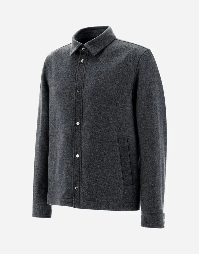 Herno SHIRT IN WOOL FASHION Grey Men Shackets