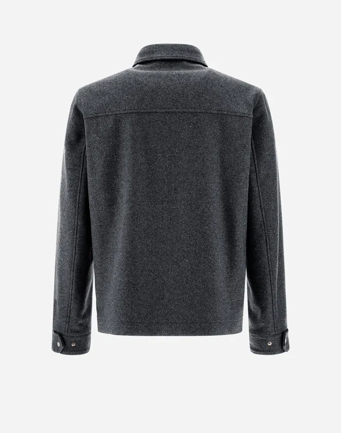 Herno SHIRT IN WOOL FASHION Grey Men Shackets
