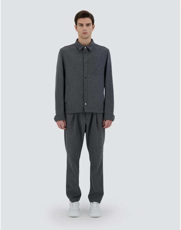 Herno SHIRT IN WOOL FASHION Grey Men Shackets