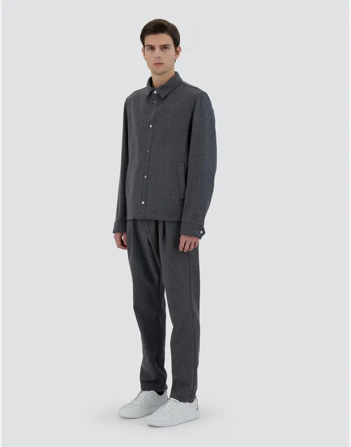 Herno SHIRT IN WOOL FASHION Grey Men Shackets