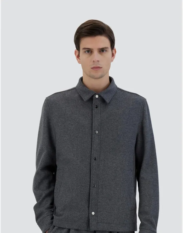 Herno SHIRT IN WOOL FASHION Grey Men Shackets