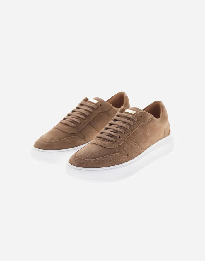 Herno SUEDE AND MONOGRAM TRAINERS Camel Men Shoes