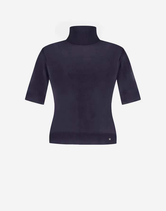 Herno SWEATER IN FINE WOOL JERSEY Navy Blue Women Sweaters and Cardigan