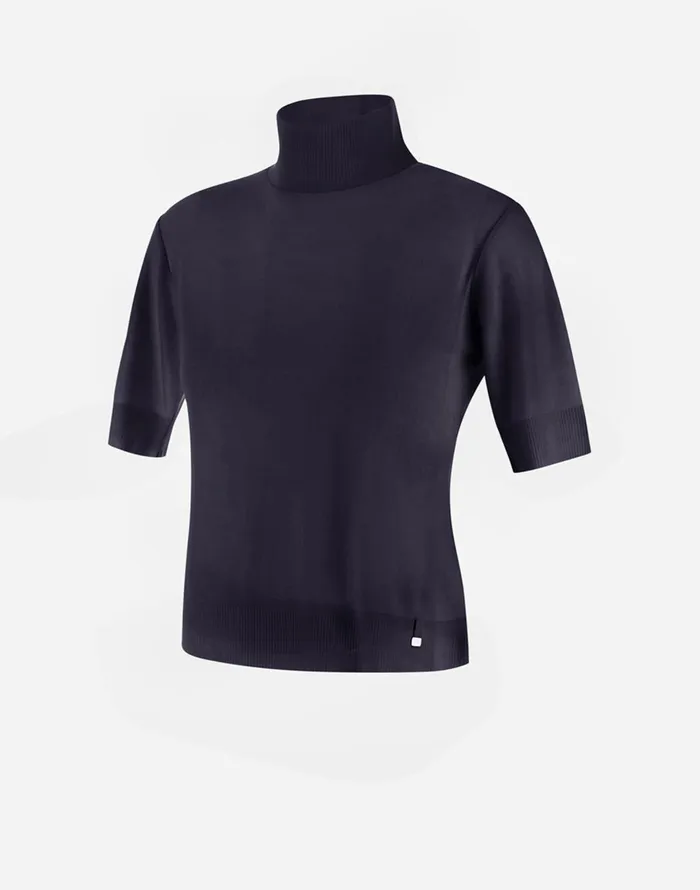 Herno SWEATER IN FINE WOOL JERSEY Navy Blue Women Sweaters and Cardigan