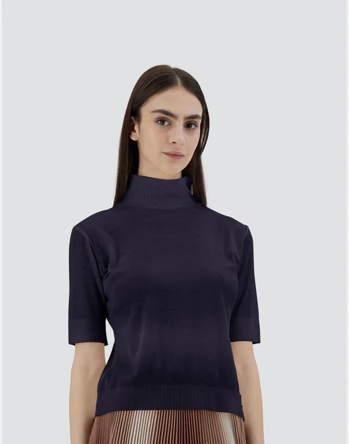 Herno SWEATER IN FINE WOOL JERSEY Navy Blue Women Sweaters and Cardigan
