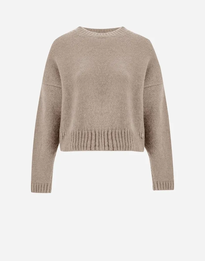 Herno SWEATER IN PLAINALPACA WOOL Chantilly Women Sweaters and Cardigan