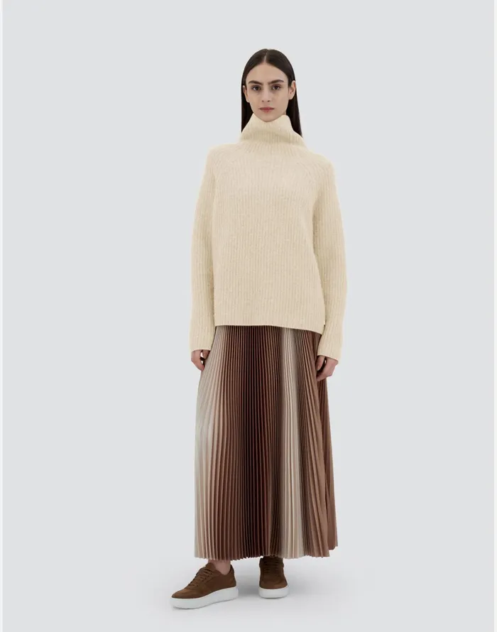 Herno SWEATER IN PLAINALPACA WOOL Cream Women Knitwear