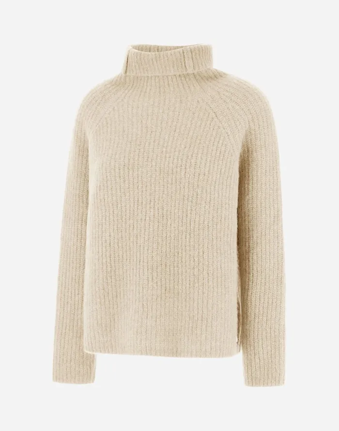 Herno SWEATER IN PLAINALPACA WOOL Cream Women Knitwear