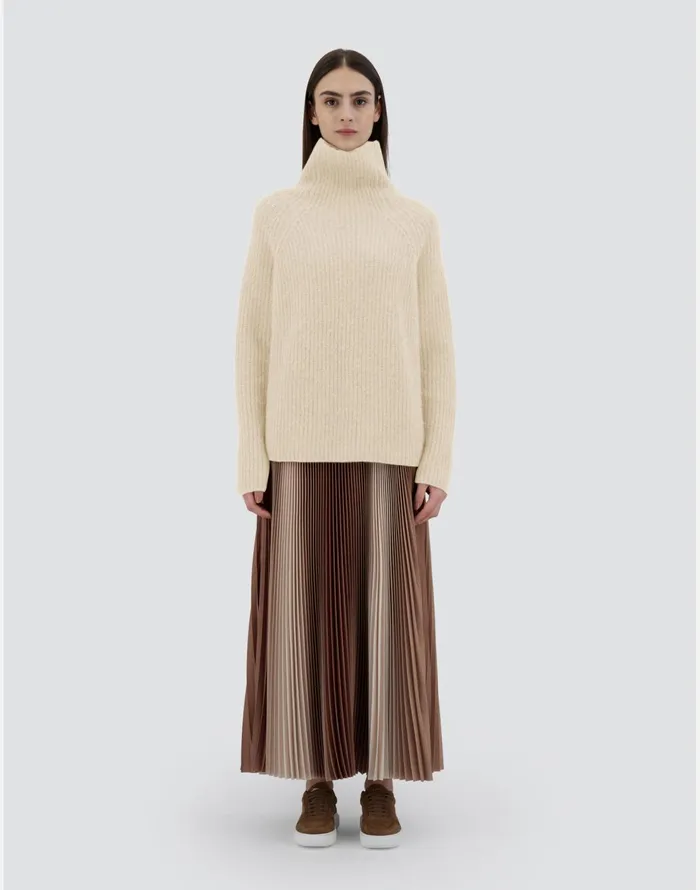 Herno SWEATER IN PLAINALPACA WOOL Cream Women Knitwear
