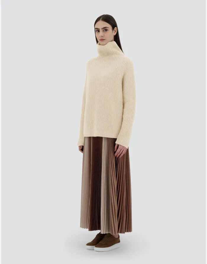 Herno SWEATER IN PLAINALPACA WOOL Cream Women Knitwear