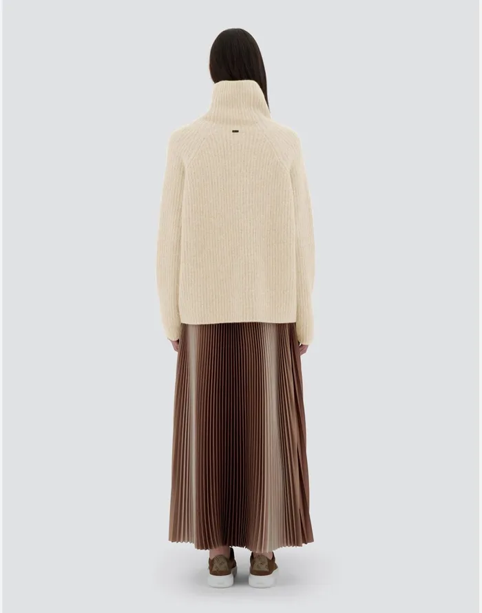 Herno SWEATER IN PLAINALPACA WOOL Cream Women Knitwear