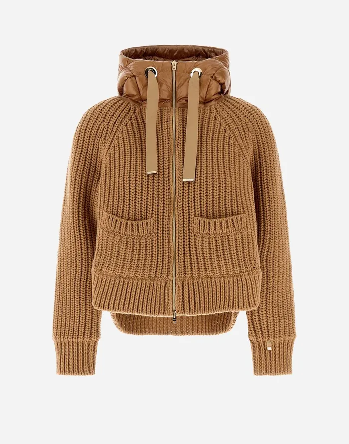 Herno SWEATSHIRT IN INFINITY WOOL AND NYLON ULTRALIGHT Camel Women Sweaters and Cardigan