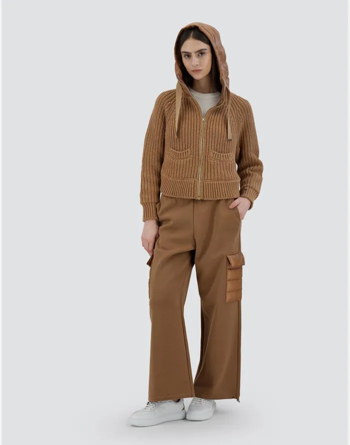 Herno SWEATSHIRT IN INFINITY WOOL AND NYLON ULTRALIGHT Camel Women Sweaters and Cardigan