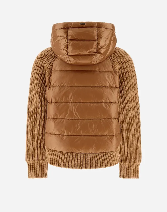 Herno SWEATSHIRT IN INFINITY WOOL AND NYLON ULTRALIGHT Camel Women Sweaters and Cardigan