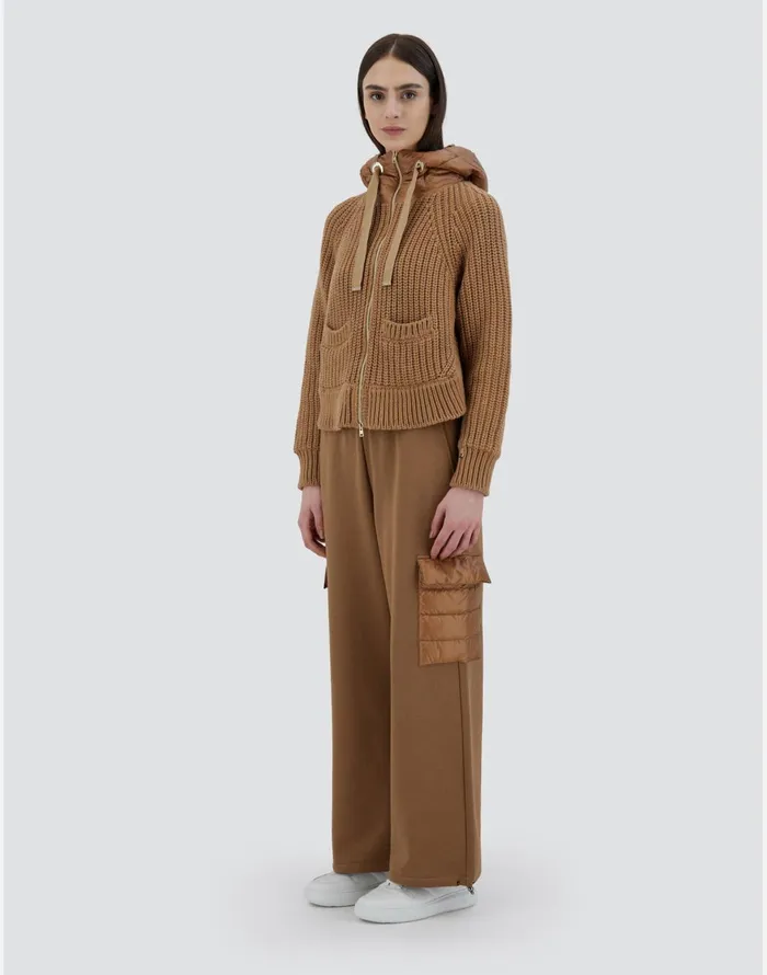 Herno SWEATSHIRT IN INFINITY WOOL AND NYLON ULTRALIGHT Camel Women Sweaters and Cardigan