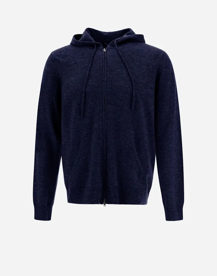 Herno SWEATSHIRT IN WOOL CASHMERE Navy Blue Men Knitwear