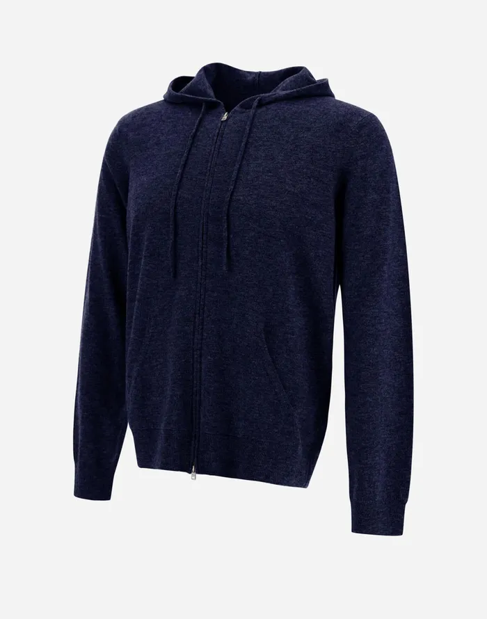 Herno SWEATSHIRT IN WOOL CASHMERE Navy Blue Men Knitwear