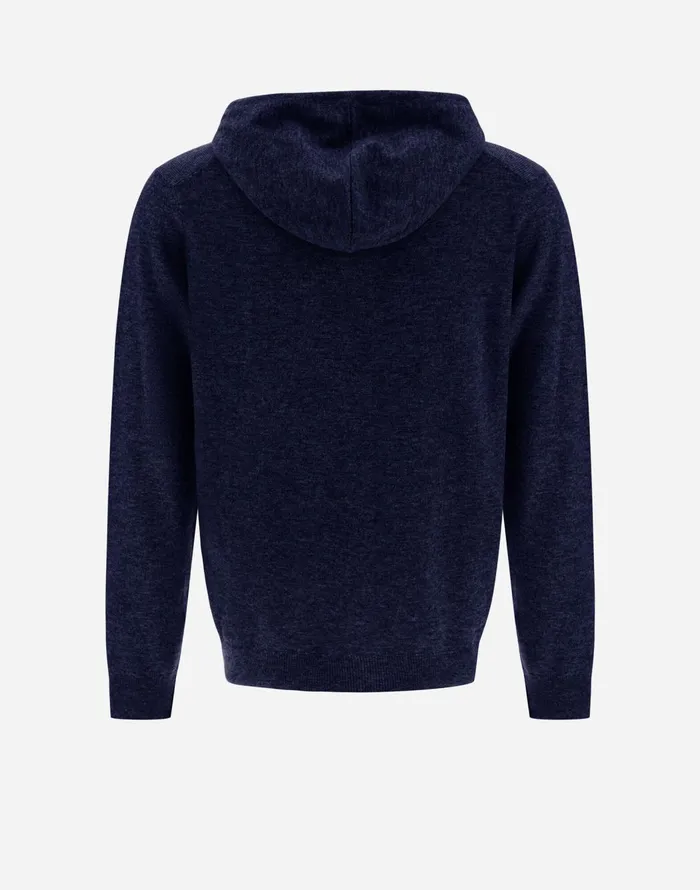 Herno SWEATSHIRT IN WOOL CASHMERE Navy Blue Men Knitwear