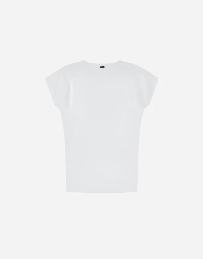 Herno TSHIRT IN INTERLOCKJERSEY Whitebrown Women Tshirts and Tops