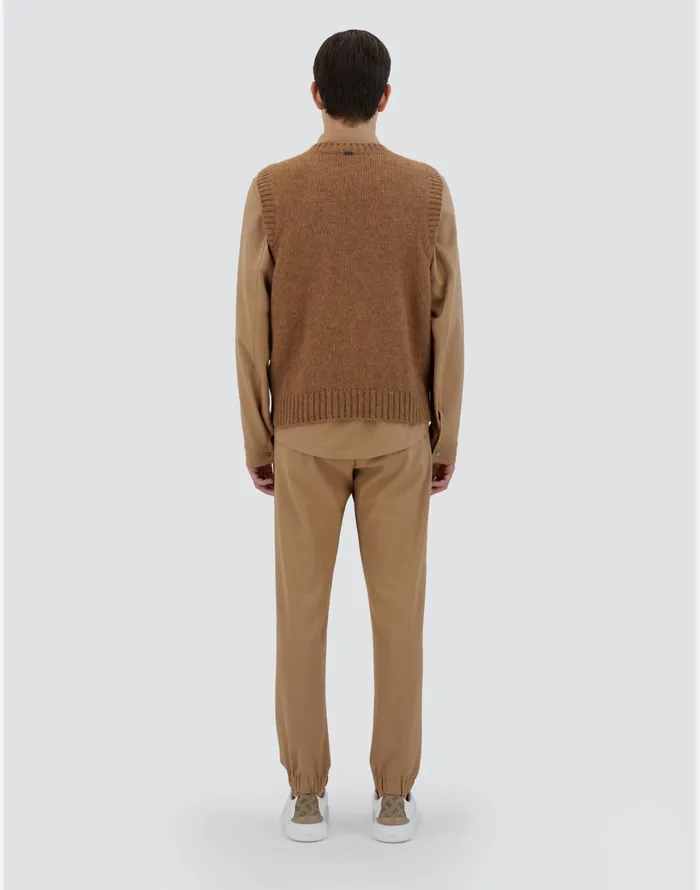 Herno VEST IN PLAINALPACA WOOL Earthenware Men Knitwear