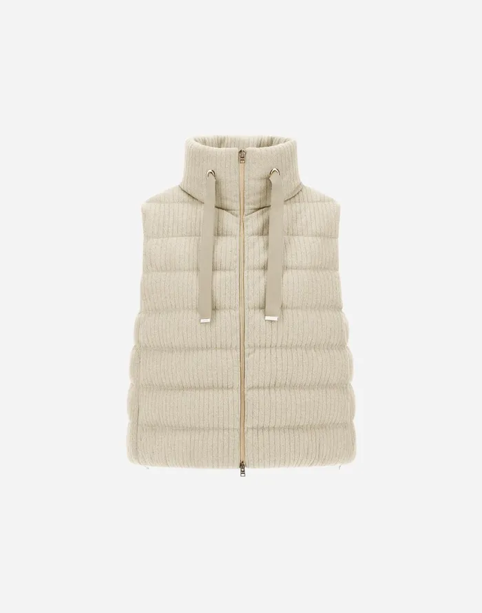 Herno VEST IN SHINY RIBBED KNIT Chantilly Women Vests