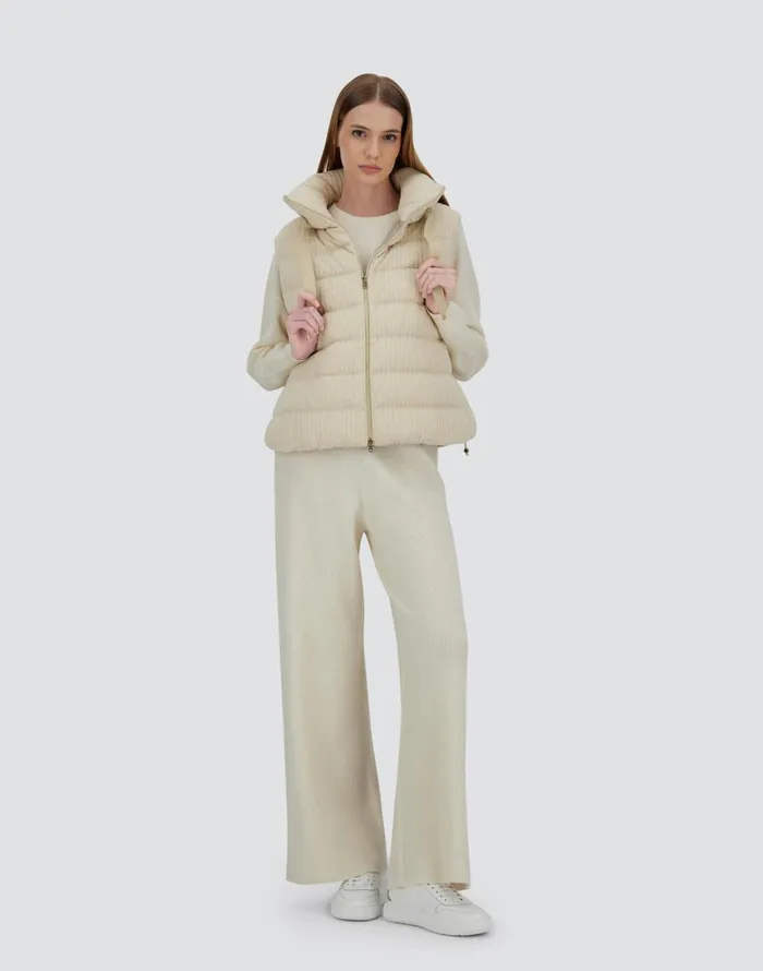 Herno VEST IN SHINY RIBBED KNIT Chantilly Women Vests