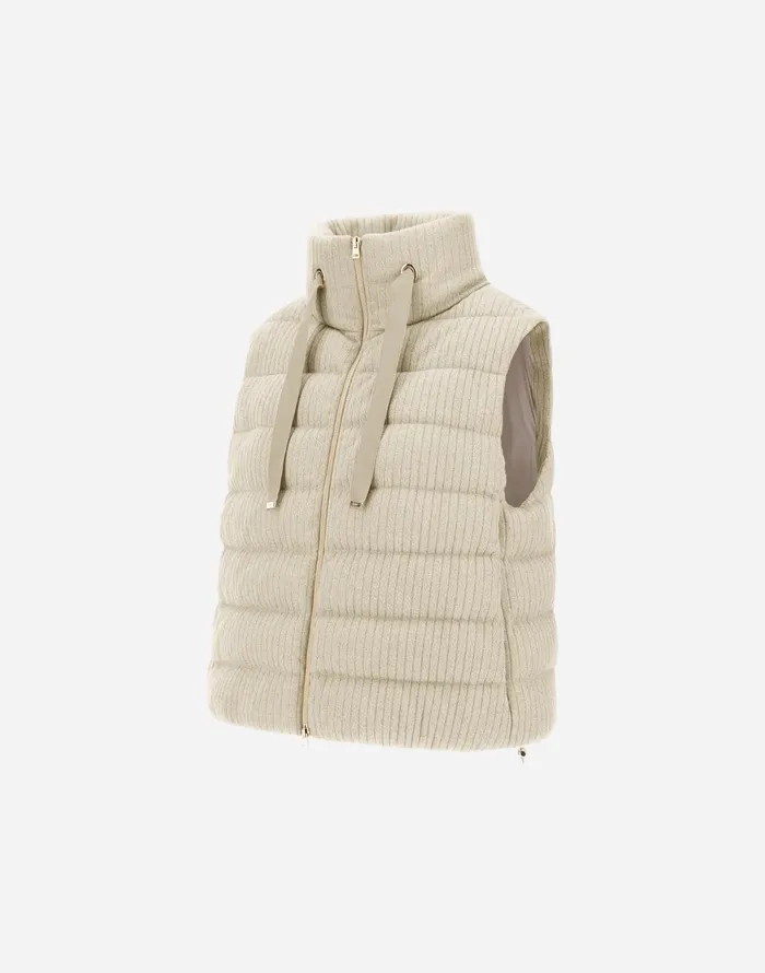 Herno VEST IN SHINY RIBBED KNIT Chantilly Women Vests