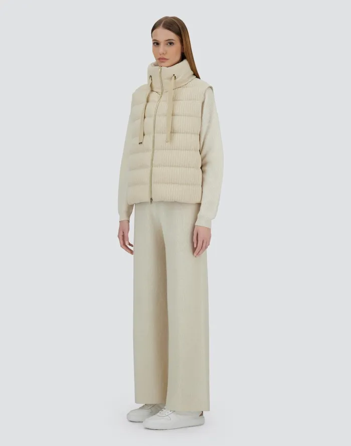 Herno VEST IN SHINY RIBBED KNIT Chantilly Women Vests
