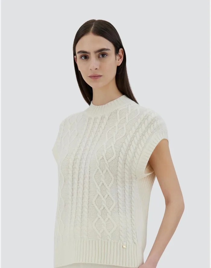 Herno VEST IN TWIST WOOL White Women Knitwear