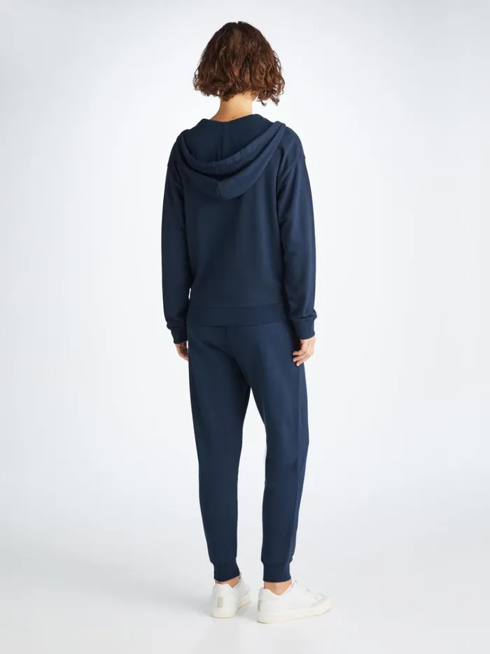 Hooded Tops Women Derek Rose Hoodie Quinn Cotton Modal Navy