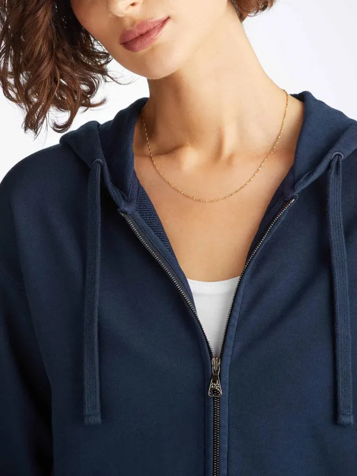 Hooded Tops Women Derek Rose Hoodie Quinn Cotton Modal Navy
