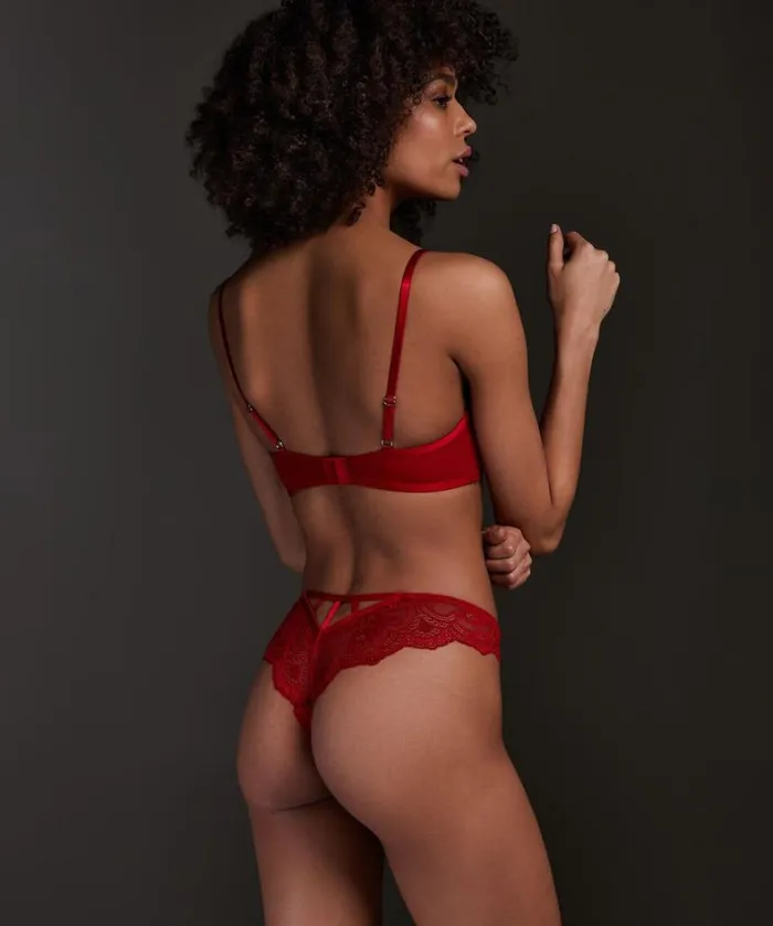 Hunkemller Amara NonPadded Underwired Bra 8211 Red Red 8211 Women Hunkemller Amara NonPadded Underwired Bra 8211 Red Red 8211 Women