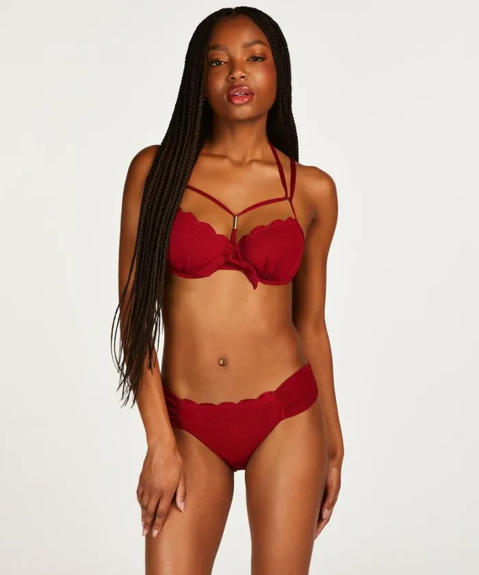 Hunkemller Bikini Bottoms Scallop 8211 Red Red 8211 Women