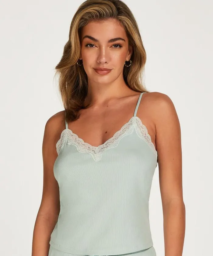 Hunkemller Cami Rib Lace Top 8211 Green Green 8211 Women
