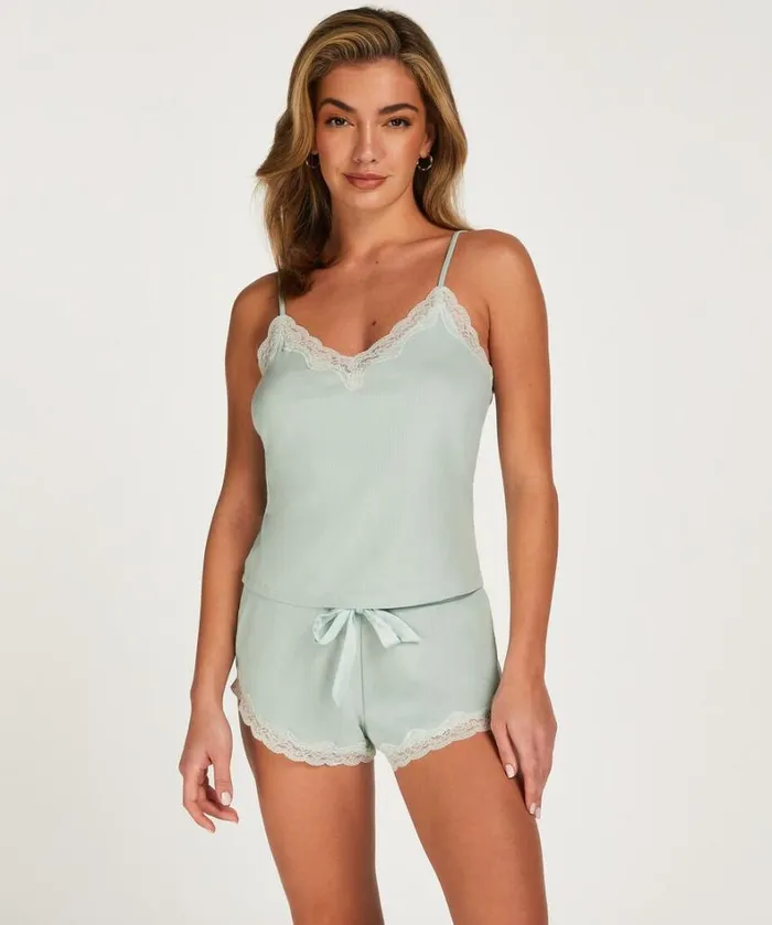 Hunkemller Cami Rib Lace Top 8211 Green Green 8211 Women Hunkemller Cami Rib Lace Top 8211 Green Green 8211 Women