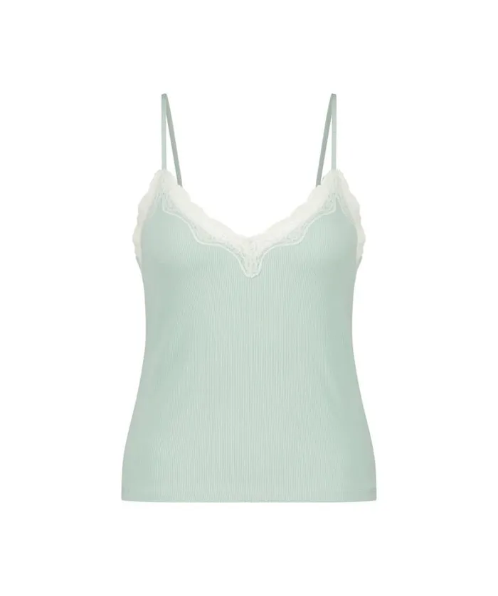 Hunkemller Cami Rib Lace Top 8211 Green Green 8211 Women Hunkemller Cami Rib Lace Top 8211 Green Green 8211 Women
