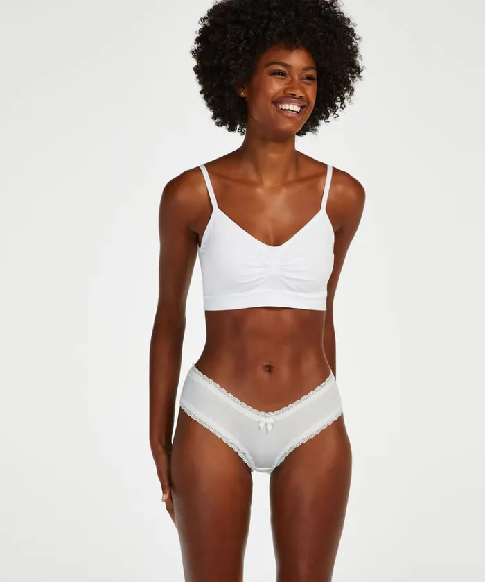 Hunkemller London Vshaped Brazilian 8211 White White 8211 Women
