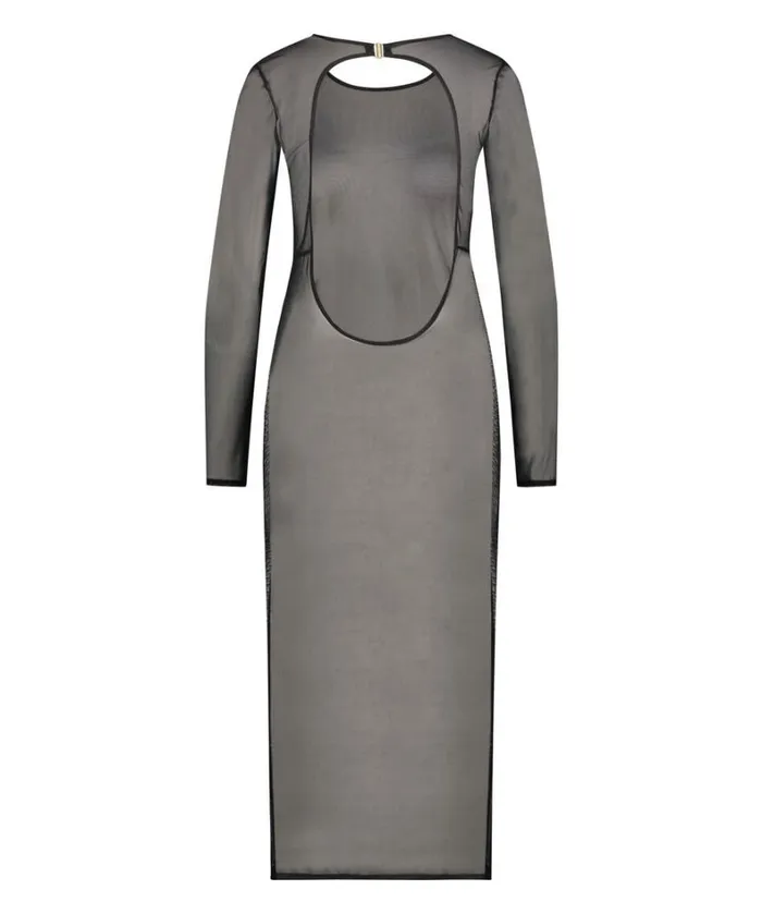 Hunkemller Long Sheer Dress 8211 Black Black 8211 Women Hunkemller Long Sheer Dress 8211 Black Black 8211 Women