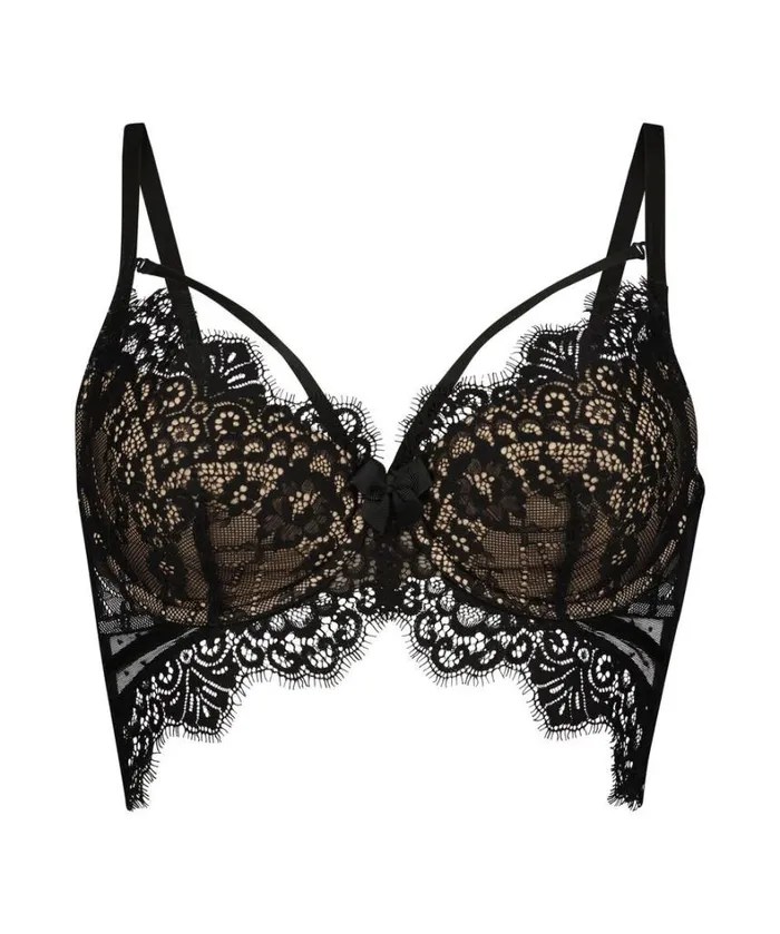Hunkemller Marilee Padded Underwired Longline Bra 8211 Black Black 8211 Women Hunkemller Marilee Padded Underwired Longline Bra 8211 Black Black 8211 Women