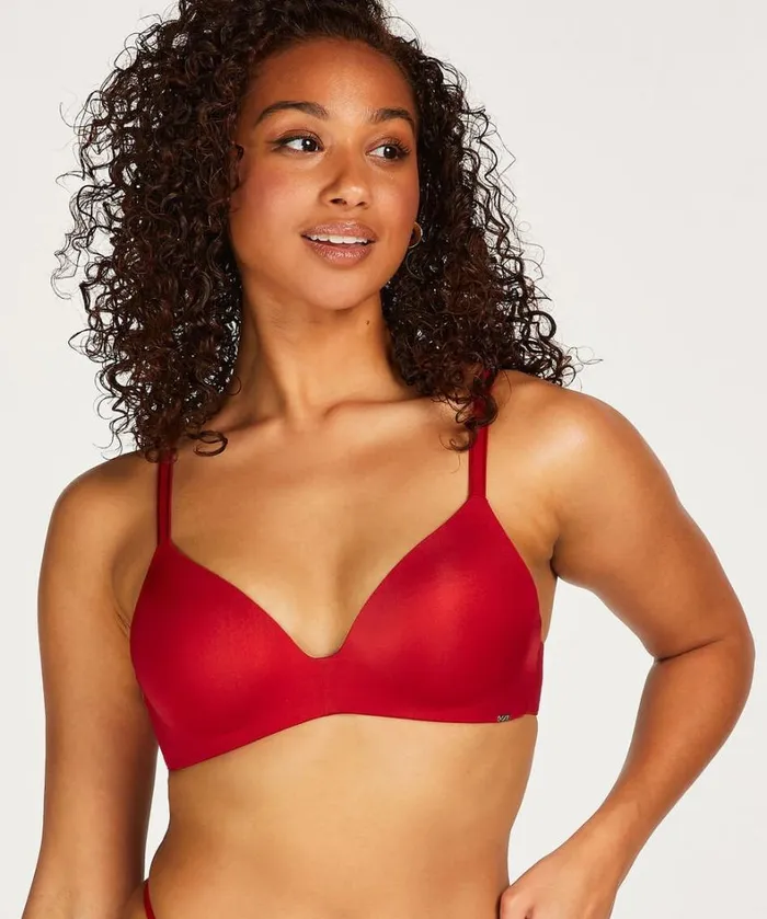 Hunkemller Mona Padded NonUnderwired Pushup Bra 8211 Red Red 8211 Women