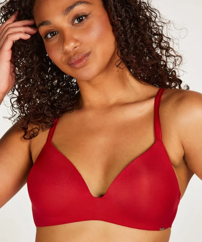 Hunkemller Mona Padded NonUnderwired Pushup Bra 8211 Red Red 8211 Women Hunkemller Mona Padded NonUnderwired Pushup Bra 8211 Red Red 8211 Women