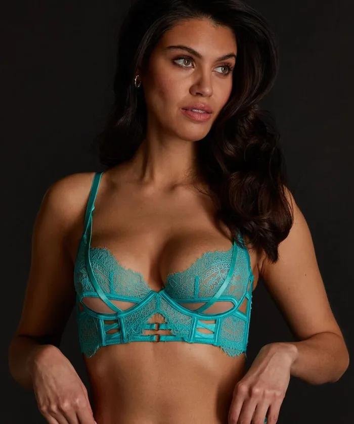 Hunkemller Monet NonPadded Longline Underwired Bra 8211 Green Green 8211 Women