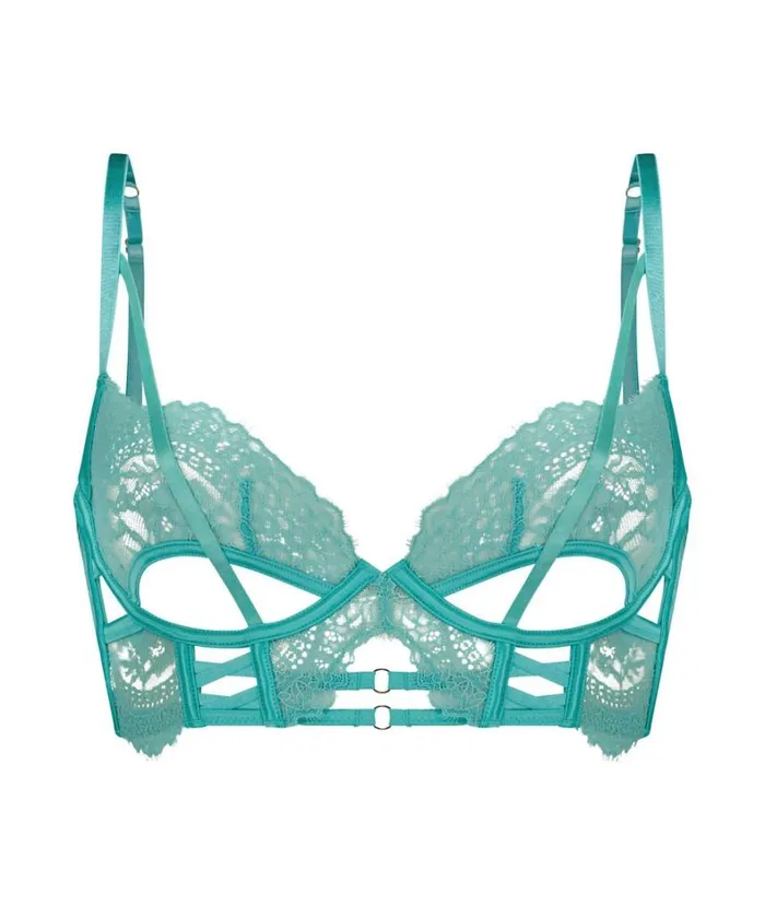 Hunkemller Monet NonPadded Longline Underwired Bra 8211 Green Green 8211 Women Hunkemller Monet NonPadded Longline Underwired Bra 8211 Green Green 8211 Women