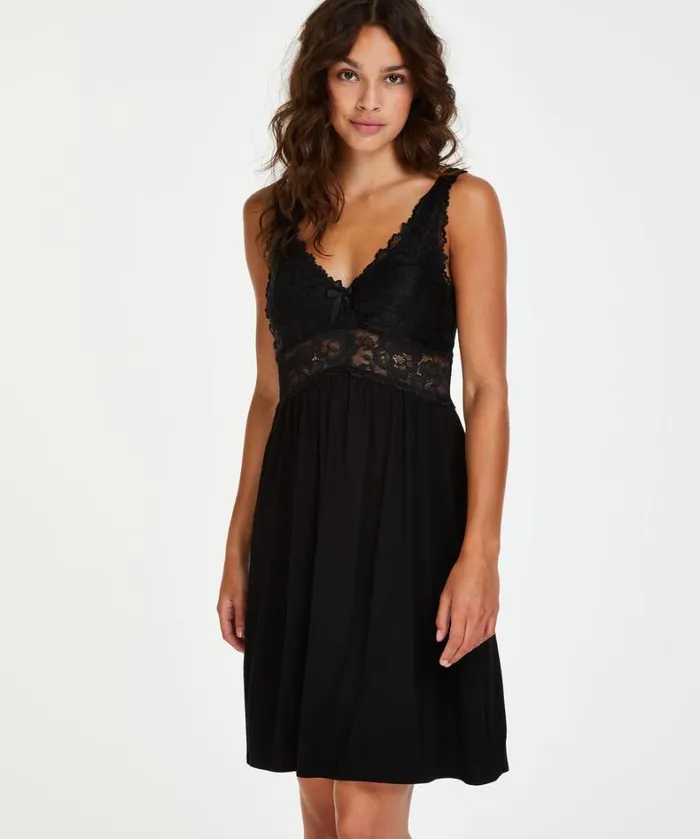 Hunkemller Nora Lace Slip Dress 8211 Black Black 8211 Women