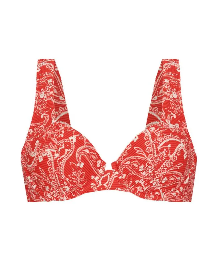 Hunkemller Paisley Nonpadded Underwired Bikini Top 8211 Red Red 8211 Women Hunkemller Paisley Nonpadded Underwired Bikini Top 8211 Red Red 8211 Women