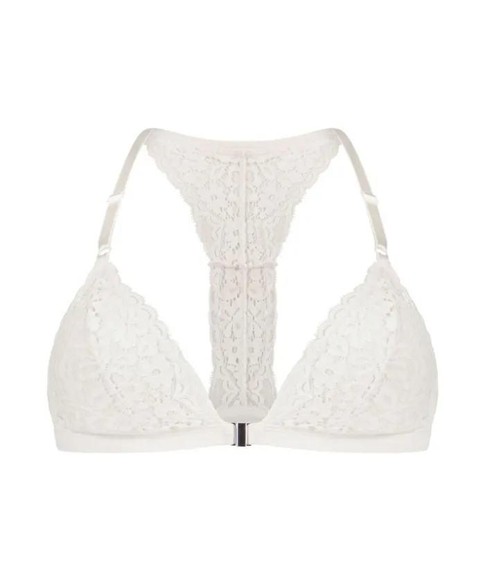 Hunkemller Rose Padded Triangle Bralette 8211 White White 8211 Women Hunkemller Rose Padded Triangle Bralette 8211 White White 8211 Women