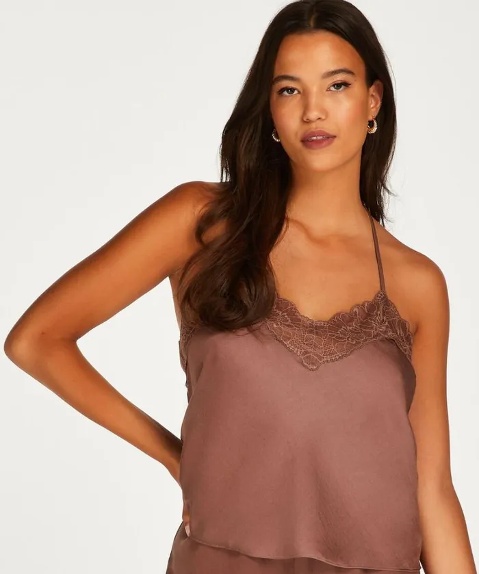 Hunkemller Satin Cami Top 8211 Brown Brown 8211 Women