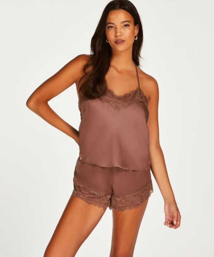 Hunkemller Satin Cami Top 8211 Brown Brown 8211 Women Hunkemller Satin Cami Top 8211 Brown Brown 8211 Women